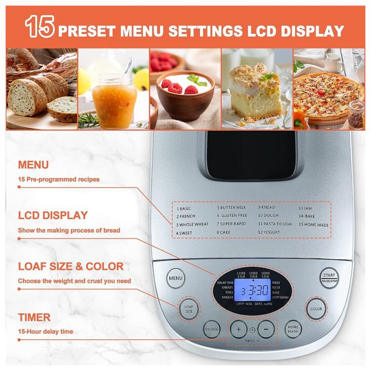 Panificadora-Automatica-15-em-1-ate-15-kg-com-Tela-LCD-e-foto-1