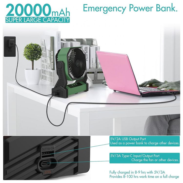 Ventilador-de-Mesa-com-4-Velocidades-e-Carregamento-USB-foto-1
