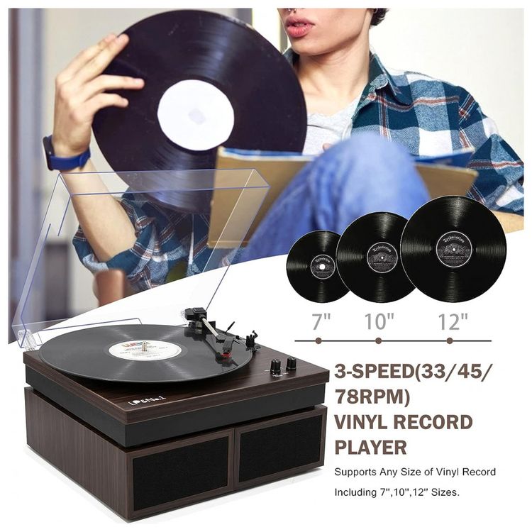 Vitrola-Toca-Discos-Retro-com-3-Velocidades-Bluetooth-e-foto-1