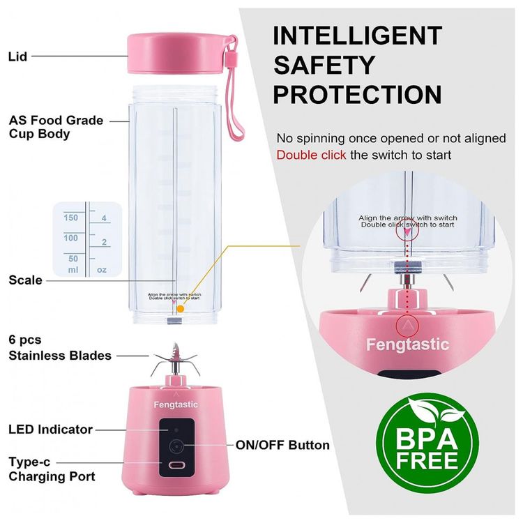 Liquidificador-Portatil-400mL-com-Carregamento-USB-110v-foto-4