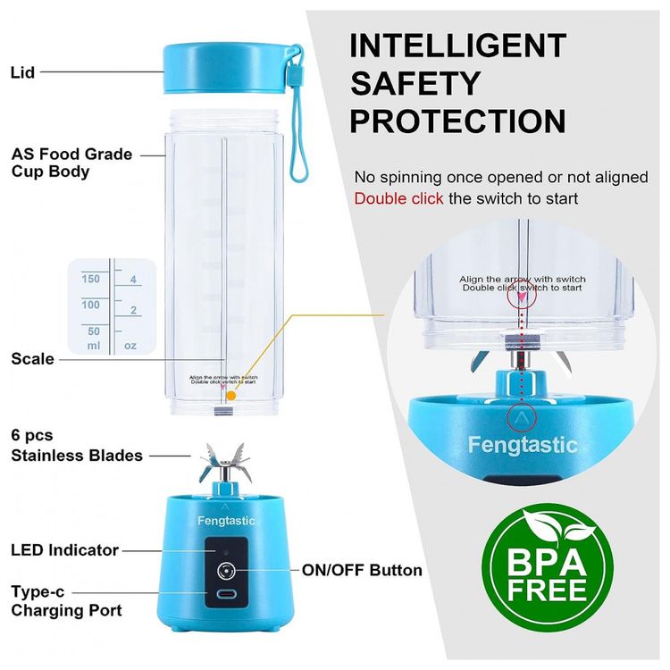 Liquidificador-Portatil-400mL-com-Carregamento-USB-110v-foto-4