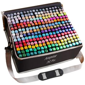 Conjunto-de-Canetas-Artisticas-262-Cores-de-Ponta-Dupla-com-foto-0