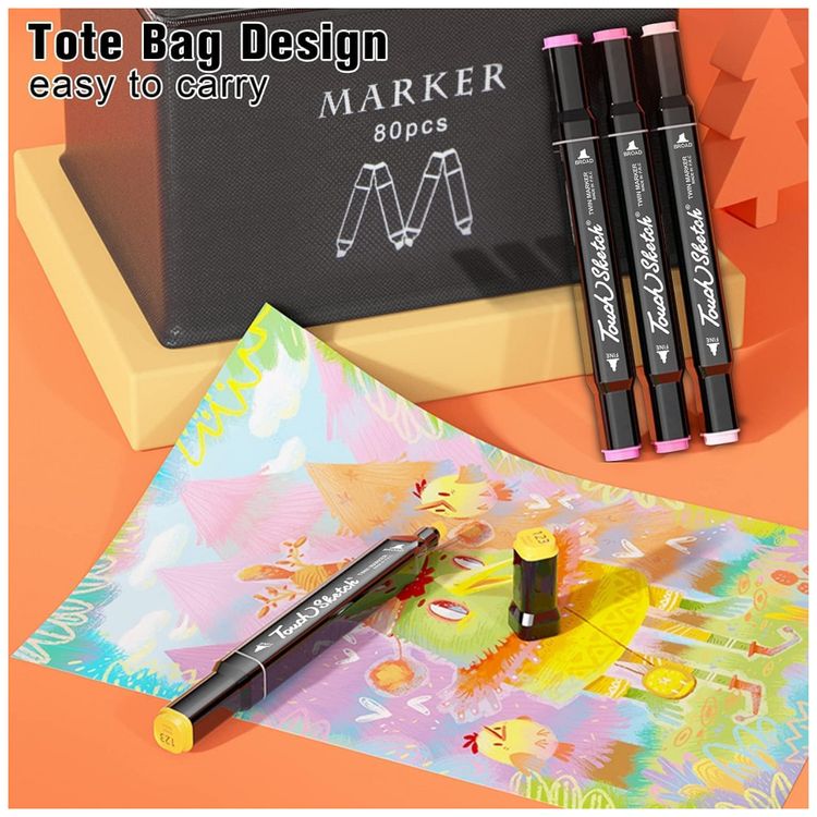 Conjunto-de-Canetas-Artisticas-168-cores-com-Ponta-Dupla-e-a-foto-3