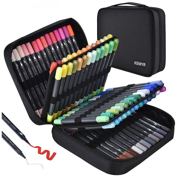 Conjunto-de-Canetas-Artisticas-80-Cores-com-Ponta-Fina-e-foto-0