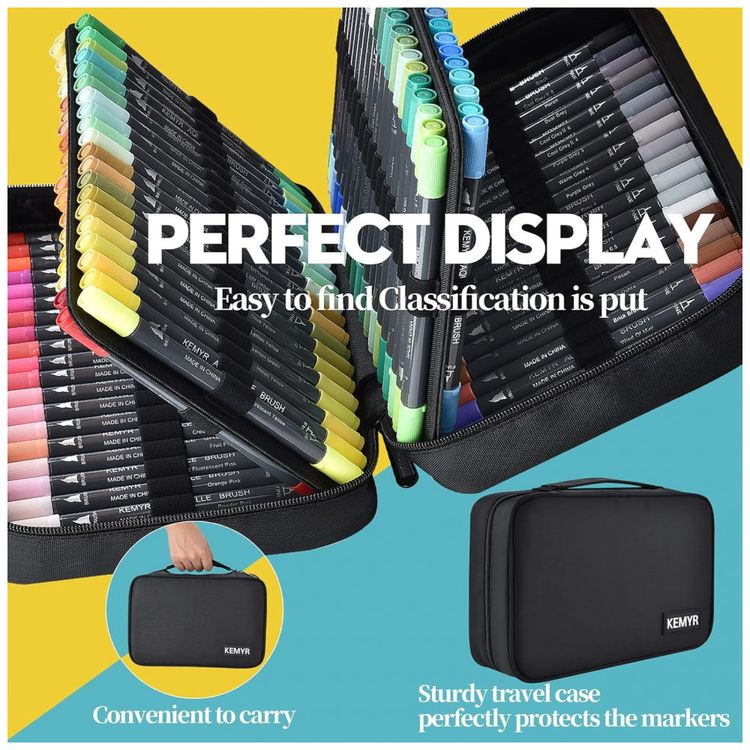 Conjunto-de-Canetas-Artisticas-80-Cores-com-Ponta-Fina-e-foto-1