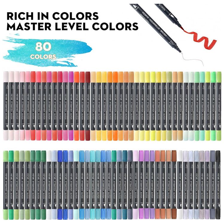Conjunto-de-Canetas-Artisticas-80-Cores-com-Ponta-Fina-e-foto-4