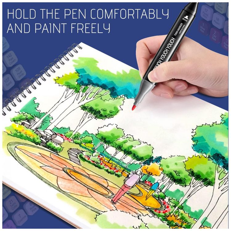 Conjunto-de-Canetas-Artisticas-182-cores-com-Ponta-Dupla-e-a-foto-5
