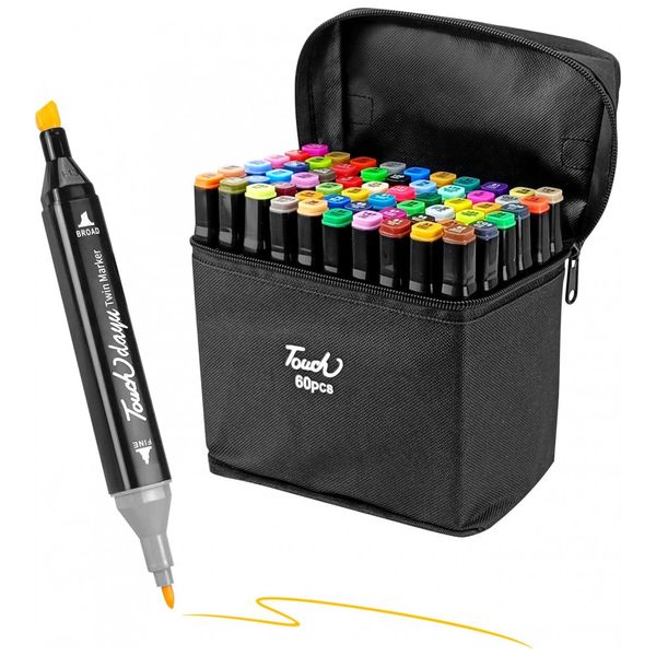 Conjunto-de-Canetas-Artisticas-60-Cores-de-Pontas-Duplas-foto-0
