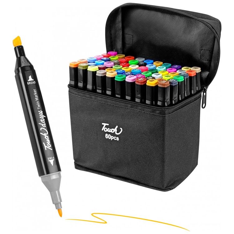 Conjunto-de-Canetas-Artisticas-60-Cores-de-Pontas-Duplas-foto-0