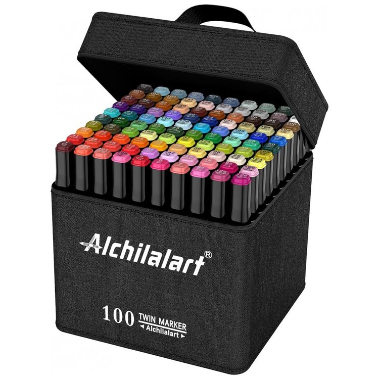 Conjunto-de-Canetas-Artisticas-100-Cores-de-Ponta-Dupla-para-foto-0
