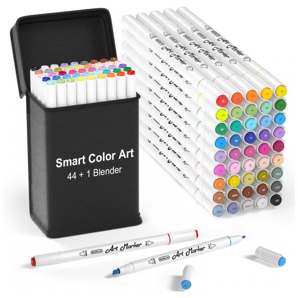 Conjunto-de-Canetas-Artisticas-45-Cores-com-Ponta-Dupla-e-foto-0