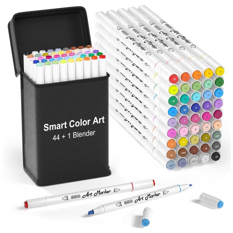 Conjunto-de-Canetas-Artisticas-45-Cores-com-Ponta-Dupla-e-foto-0