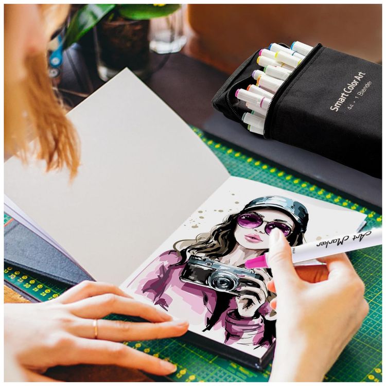 Conjunto-de-Canetas-Artisticas-45-Cores-com-Ponta-Dupla-e-foto-4