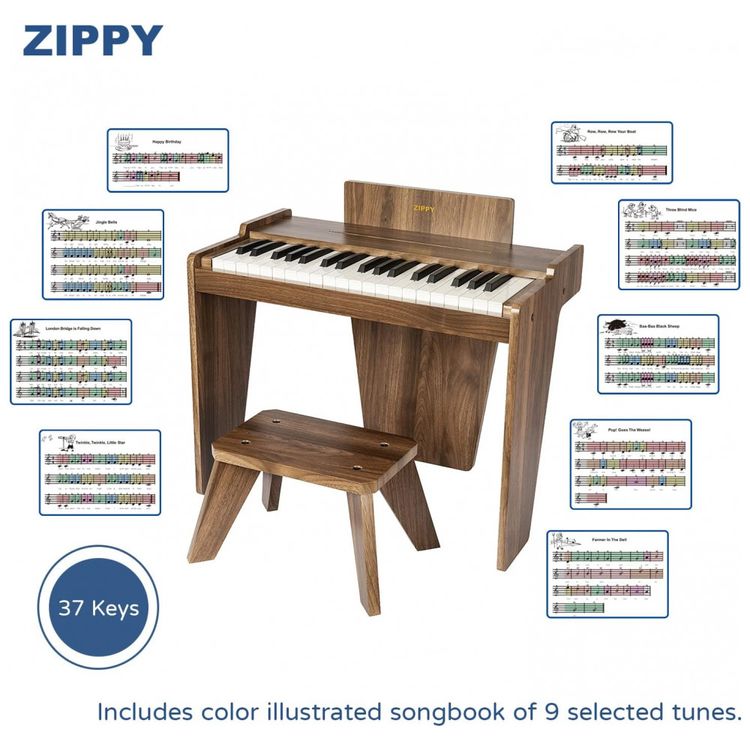 Piano-de-Madeira-Infantil-Educacional-com-37-Teclas-para-foto-2