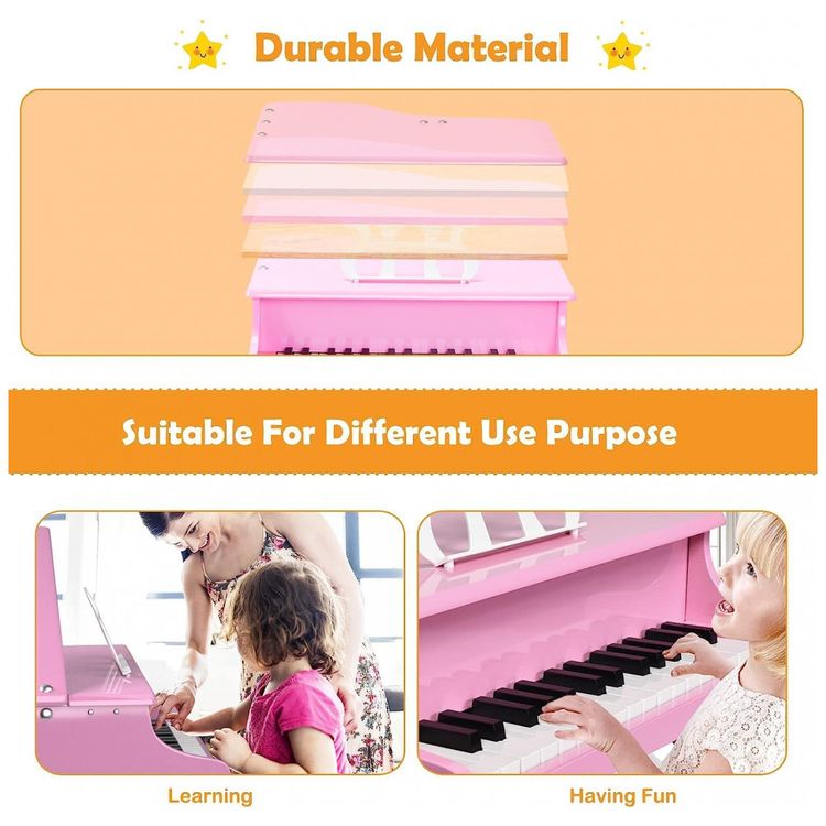 Piano-de-Cauda-Infantil-com-30-Teclas-Suporte-para-foto-1