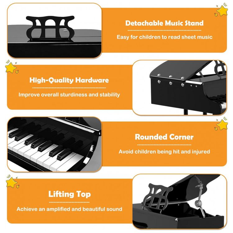 Piano-de-Cauda-Infantil-com-30-Teclas-Suporte-para-foto-2