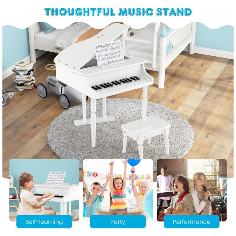 Piano-Classico-Infantil-de-Cauda-e-3-Pernas-com-30-Teclas-e-foto-4