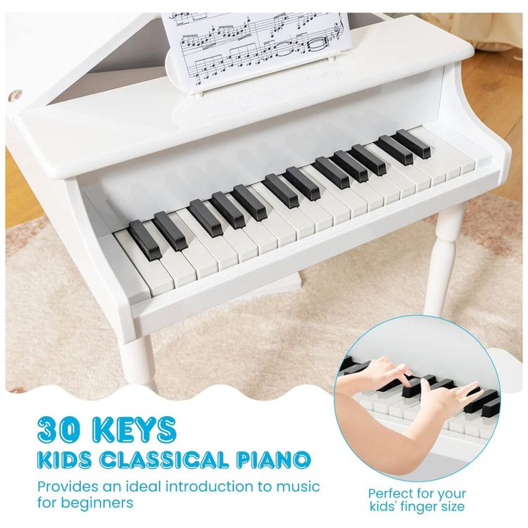 Piano-Classico-Infantil-de-Cauda-e-3-Pernas-com-30-Teclas-e-foto-5