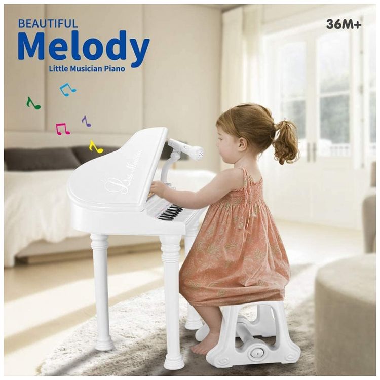 Piano-Teclado-Infantil-com-31-Teclas-Microfone-e-Banco-foto-5