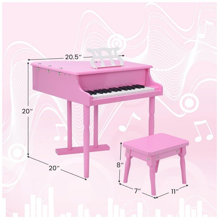 Piano-Classico-Infantil-com-30-Teclas-Banco-e-Tampa-de-foto-4