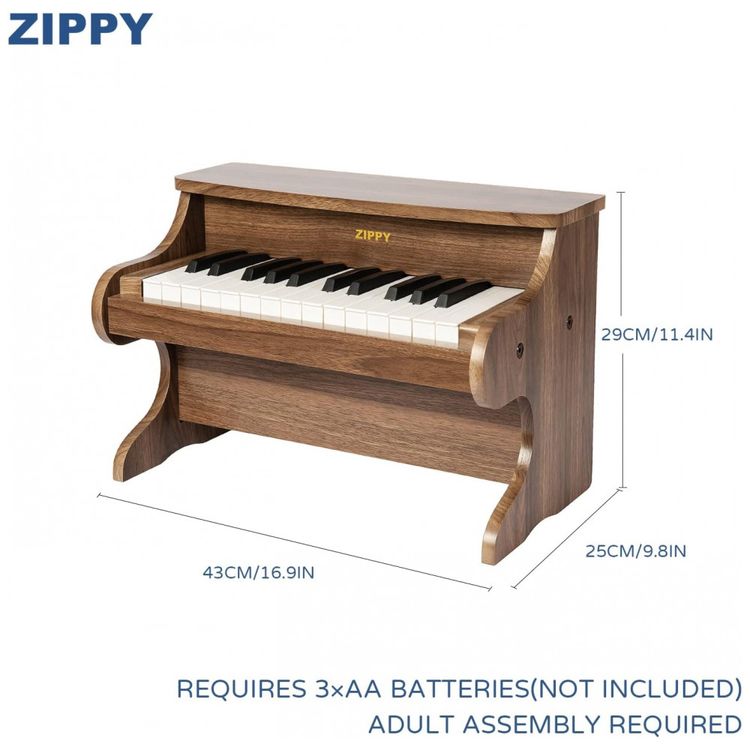 Piano-de-Madeira-Infantil-com-25-Teclas-para-Meninos-e-foto-4