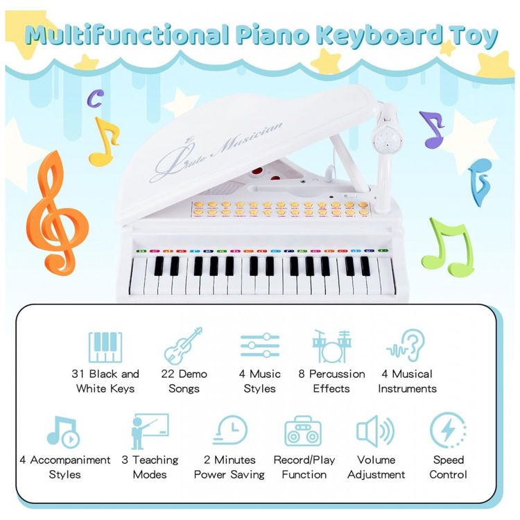 Piano-Teclado-Infantil-com-31-Teclas-Banco-Microfone-e-foto-1