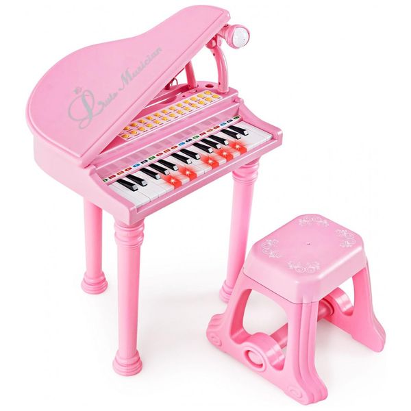 Piano-Teclado-Infantil-com-31-Teclas-Banco-Microfone-e-foto-0