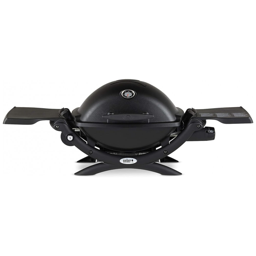 Q1200 Churrasqueira a Gás Portátil com Mesa Auxiliar 8500 BTU serve até 3 Pessoas, WEBER 51010001, Preto