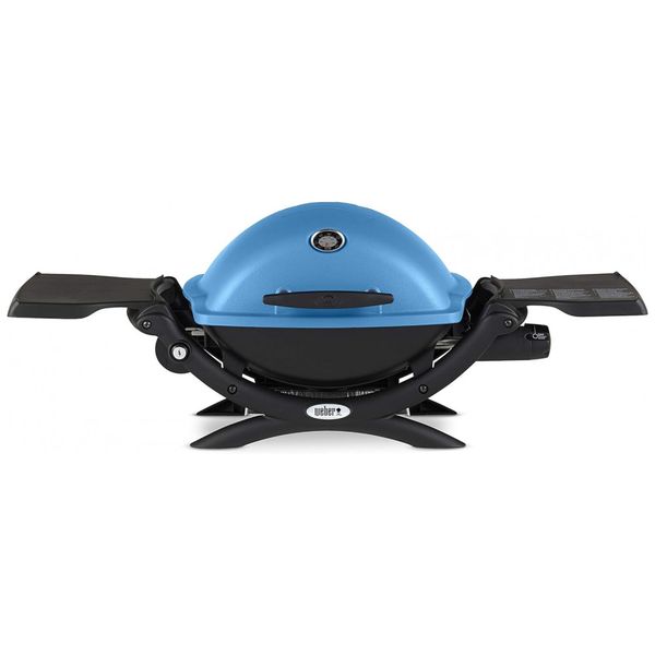 Q1200 Churrasqueira a Gás Portátil com Mesa Auxiliar 8500 BTU serve até 3 Pessoas, WEBER 51080001, Azul