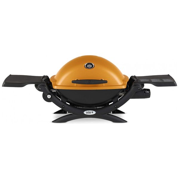 Q1200 Churrasqueira a Gás Portátil com Mesa Auxiliar 8500 BTU serve até 3 Pessoas, WEBER 51190001, Laranja