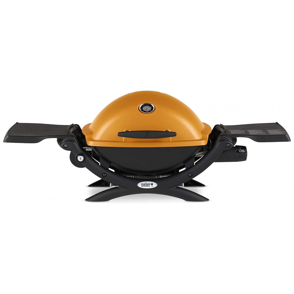Q1200 Churrasqueira a Gás Portátil com Mesa Auxiliar 8500 BTU serve até 3 Pessoas, WEBER 51190001, Laranja