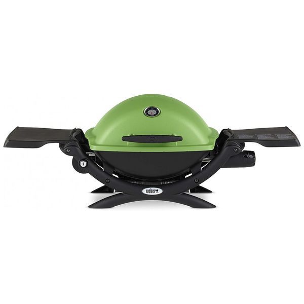 Q1200 Churrasqueira a Gás Portátil com Mesa Auxiliar 8500 BTU serve até 3 Pessoas, WEBER 51070001, Verde