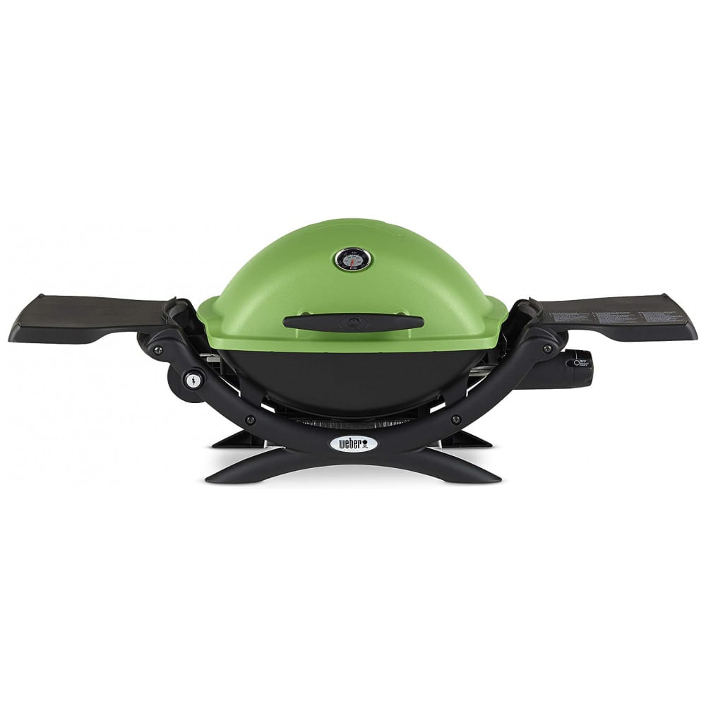 Q1200 Churrasqueira a Gás Portátil com Mesa Auxiliar 8500 BTU serve até 3 Pessoas, WEBER 51070001, Verde