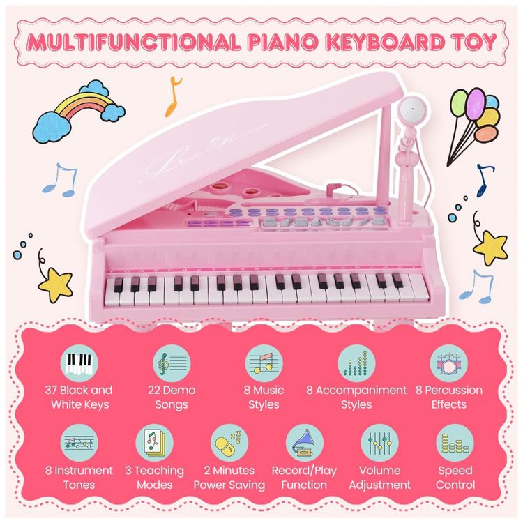Piano-Classico-Infantil-com-37-Teclas-Microfone-Modo-de-foto-3