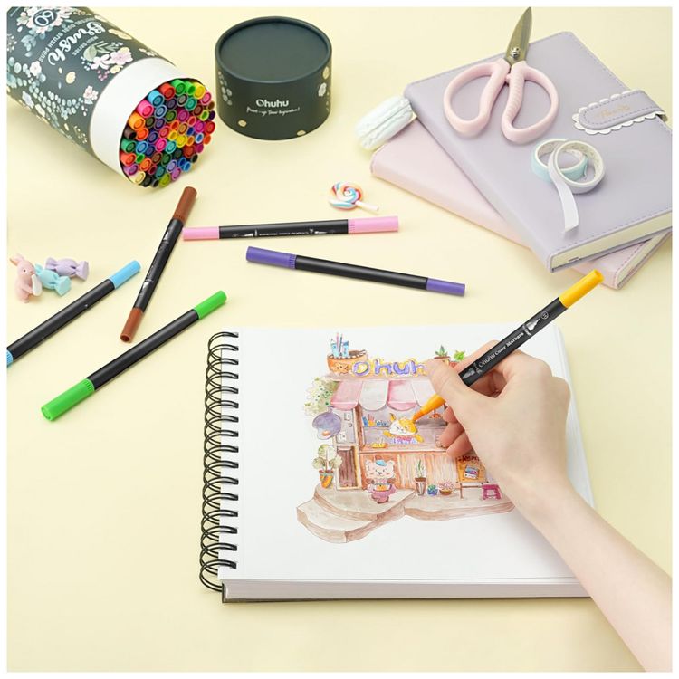 Conjunto-de-Canetas-Artisticas-60-Cores-com-Pontas-Duplas-foto-4