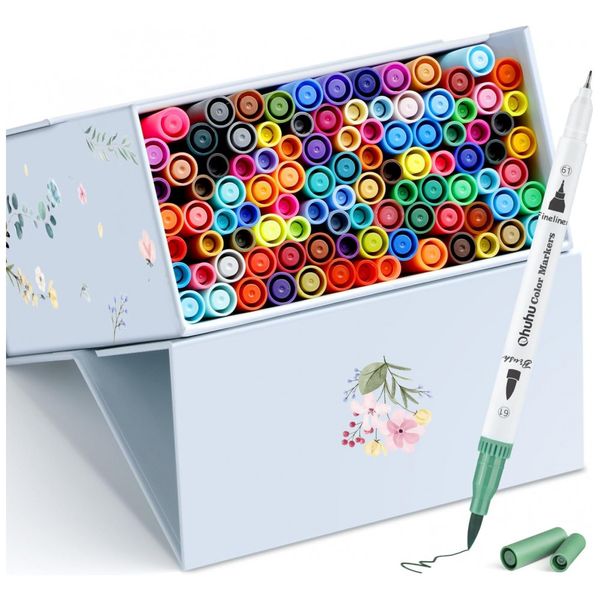 Conjunto-de-Canetas-Artisticas-100-Cores-com-Pontas-Duplas-foto-0