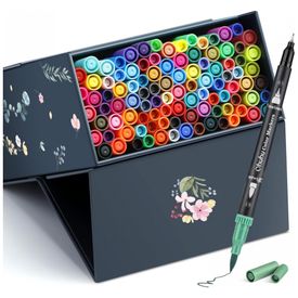 Conjunto-de-Canetas-Artisticas-100-Cores-com-Pontas-Duplas-foto-0
