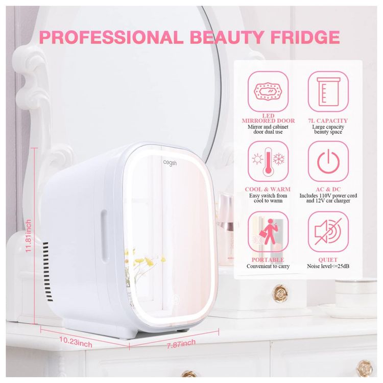 Mini-Geladeira-para-Skincare-7-Litros-com-Espelho-e-LED-foto-1
