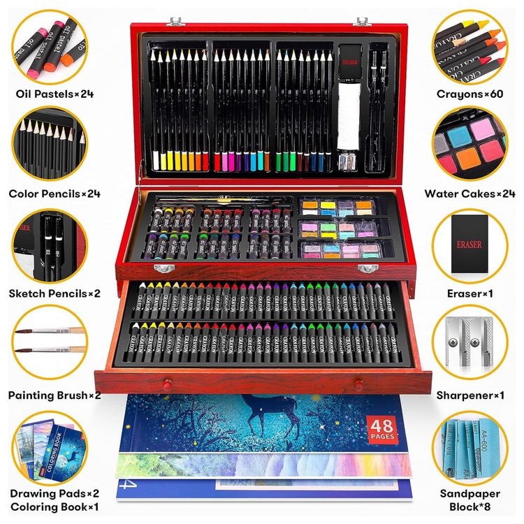 Kit-Lapis-de-Cor-Profissional-com-Maleta-de-Madeira-150-foto-1