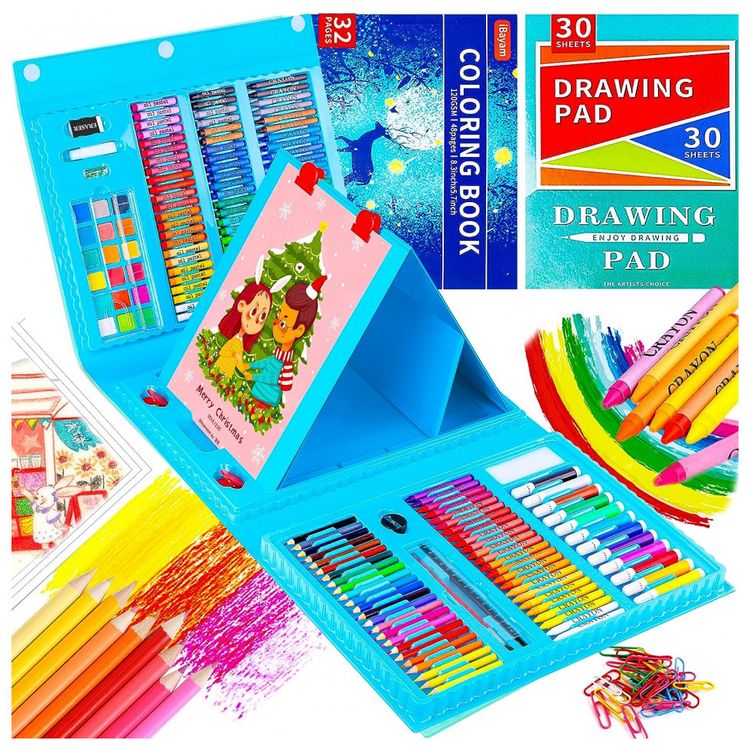Kit-Lapis-de-Cor-Profissional-com-Estojo-222-pecas-Tintas-foto-0