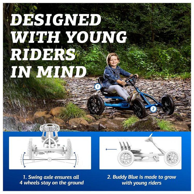 Kart-Infantil-a-Pedal-para-Crianca-de-3-a-8-Anos-BERG-Azul-foto-2