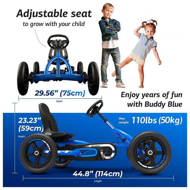 Kart-Infantil-a-Pedal-para-Crianca-de-3-a-8-Anos-BERG-Azul-foto-3
