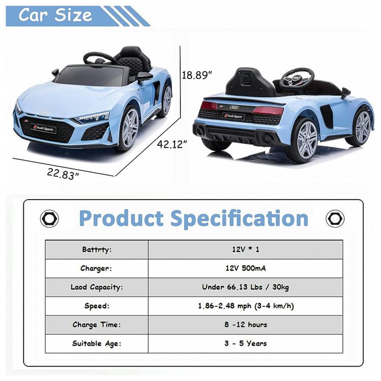 Carro-Eletrico-Infantil-Sopbost-Audi-R8-a-Bateria-12V-1-foto-5