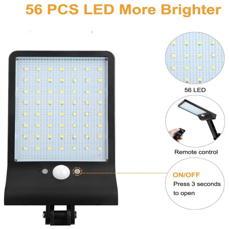 Luminaria-Solar-Externa-56-LED-com-3-Modos-de-Iluminacao-e-foto-4