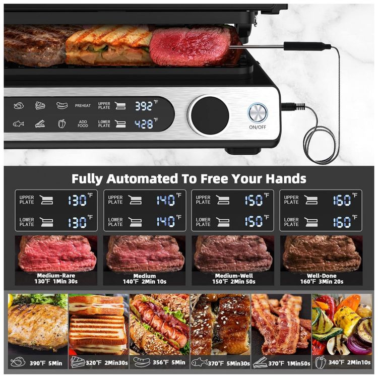 Grill-Eletrico-com-Tela-Digital-Controle-de-Temperatura-e-foto-2