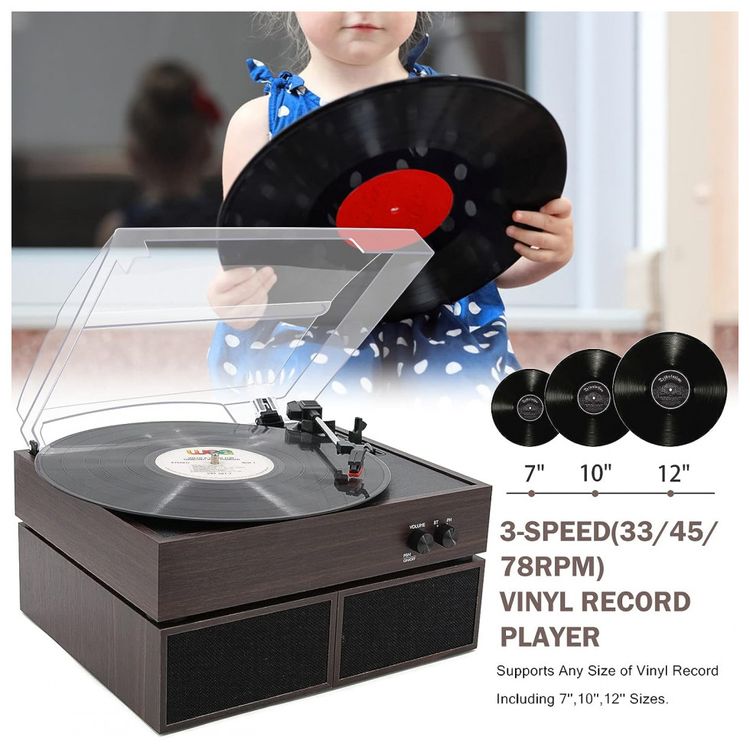 Vitrola-Toca-Discos-Retro-SC-com-Pre-Amplificador-e-Alto-foto-3
