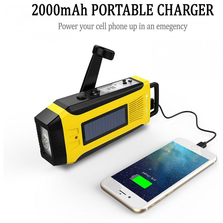 Radio-AM-FM-e-NOAA-2000mAh-Bateria-Solar-Manivela-de-Recarga-foto-5