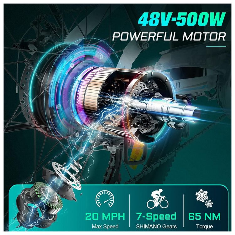 VIVI-26-27.5-Electric-Bike-500W-E-Bike-48V-10.4AH-12.5AH-foto-1