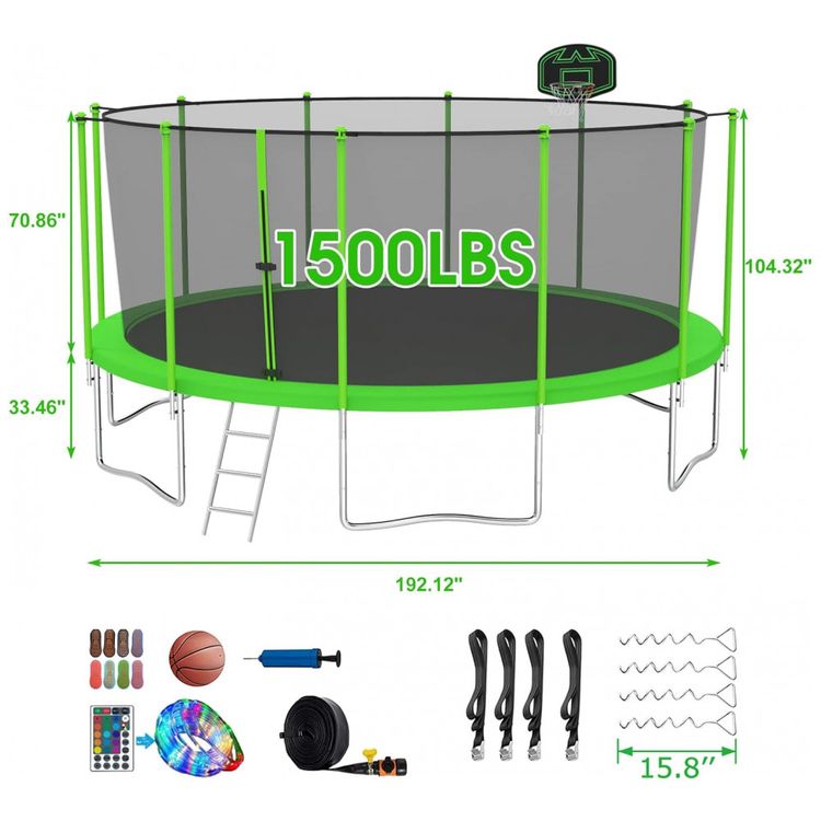 SKYUP-Tranpoline-1500LBS-16-15-14-12-FT-Tranpoline-para-7-10-foto-1
