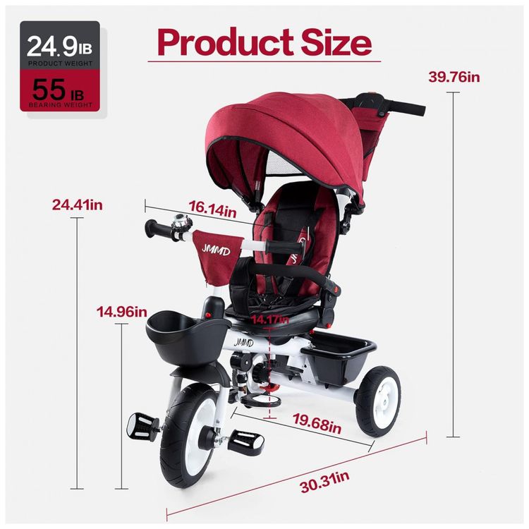Triciclo-Infantil-6-em-1-com-Alca-Ajustavel-Cobertura-foto-4
